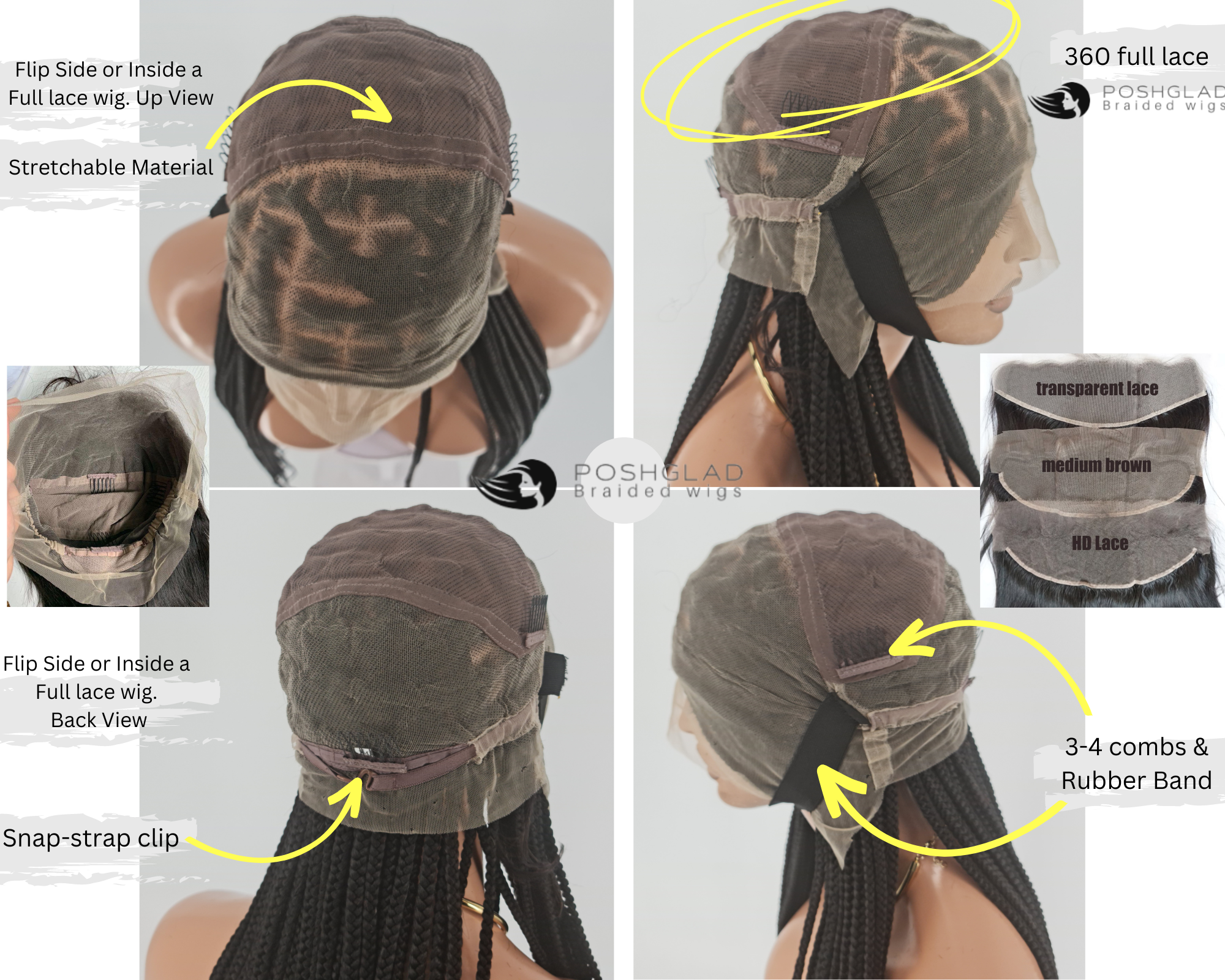Cornrow Braid Wig - Black Chyna